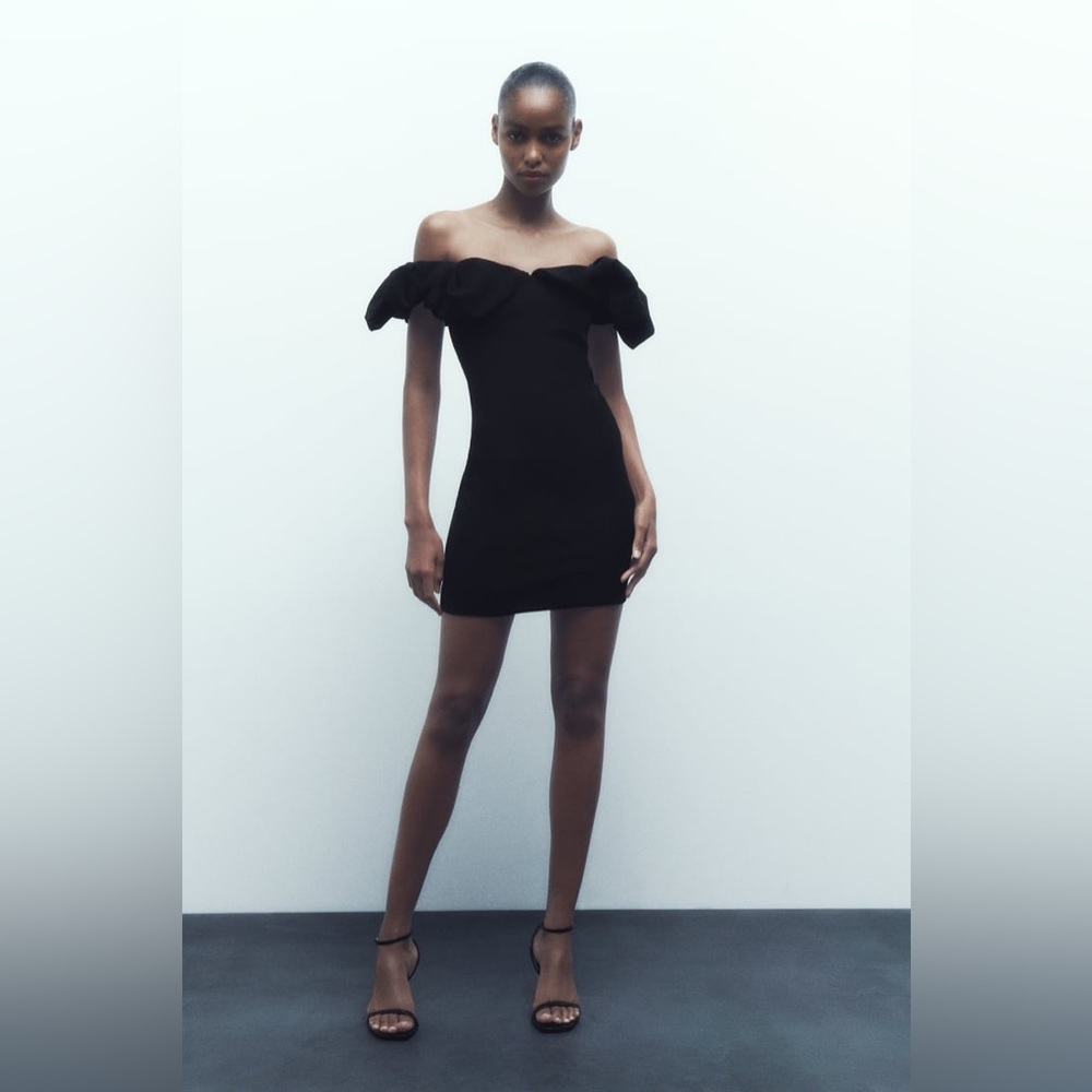 Zara Balloon Sleeve Mini Dress